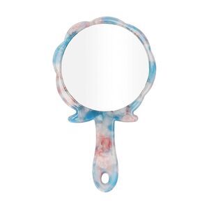 Rose Shape Handheld Mirror for Business Travel Blue
